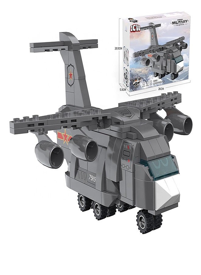 ICW Military Aircraft Building Block Construction Toy Transport Aircraft, 258pcs (7919) - Image 1